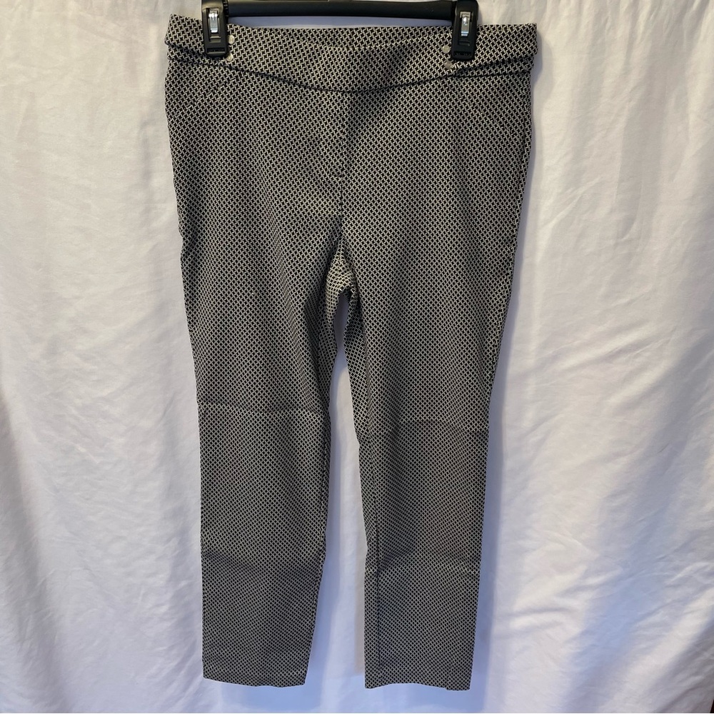 Rafaella‎ Comfort Pull On Stretch Houndstooth Trousers Ankle Cropped Size 10
